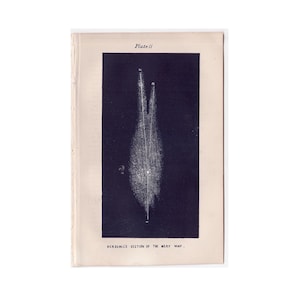 ¡Raro! c. 1850 LA VÍA LÁCTEA grabado • impresión antigua original • impresión astronómica • azul cobalto celestial • galaxia • sección de Herschel