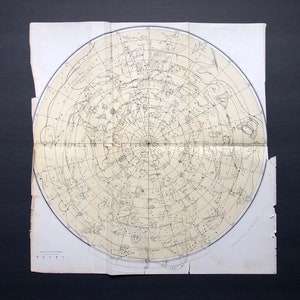 c. 1899 STERRENKAART afdrukken-originele antieke print-astronomie Star Chart-sterrenbeeld figuren-hemelse astronomie afdrukken