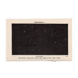 C. 1924 IMPRESIÓN DE ASTRONOMÍA ANTIGUA • cielo nocturno • impresión antigua original • mapa estelar • impresión celestial y copia de la clave de las constelaciones impresas