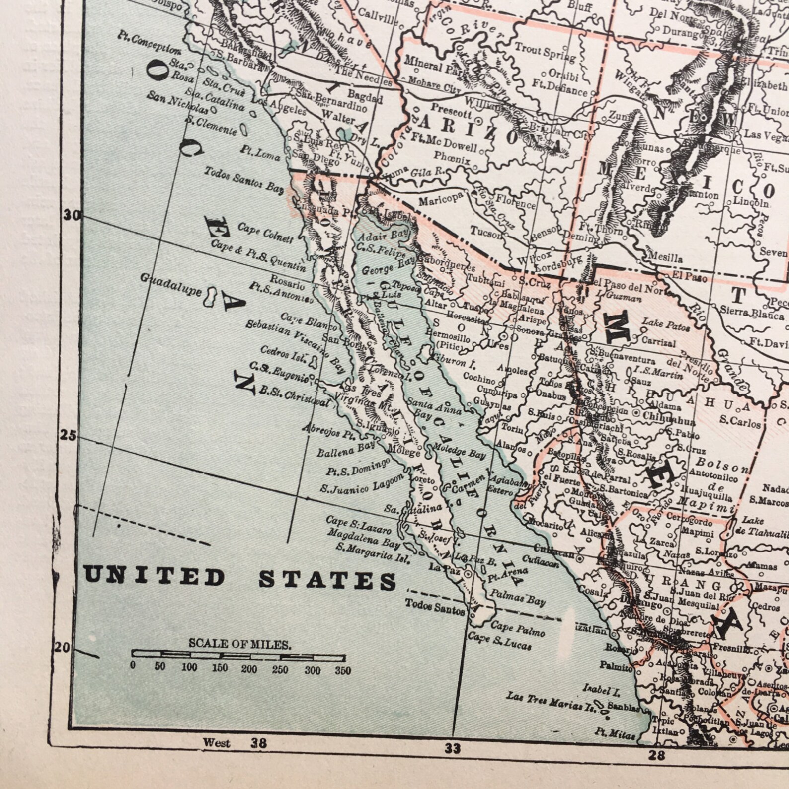 C. 1910 UNITED STATES of AMERICA Map - Original Antique Print - Maps of ...