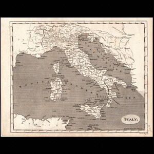 H. 1805 ITALIEN KARTE • original antike Landkarte • antiker Stich • Mappa d'Italia • alte Landkarte Italien • antike Europa-Landkarte