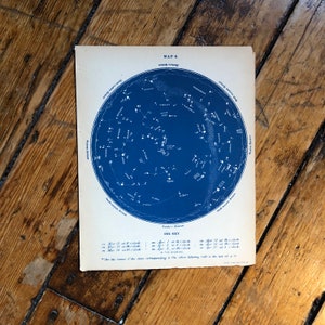 c 1878 - LITografía DE MAPA DE ESTRELLA DE CONSTELLATIONS - impresión astronóstrera antigua - impresión de estrella del zodiaco - carta celeste de la vía lechosa - Abril y Marzo