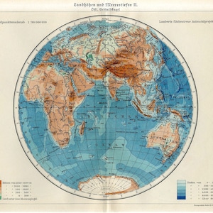 c. 1920 MAPA DEL MUNDO • AMÉRICAS • mapa antiguo original • impresión antigua • Mapa del mundo • Europa, África, Australia, Asia, Antártida, Oceanía...