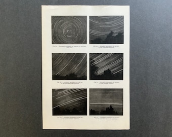 c. 1959 THE SKY lithograph • movement of the sky • original vintage print • astronomy print