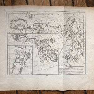H. 1772 ASIEN - original antike Landkarte - Sibirien - China - die Nord- und Ostküste Asiens Landkarte • antike Gravur