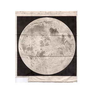 H. 1826 DER VOLLMOND Gravur • antiker Originaldruck • Astronomie Druck • Mond Druck • Karte des Mondes Druck Mond • Mondkrater