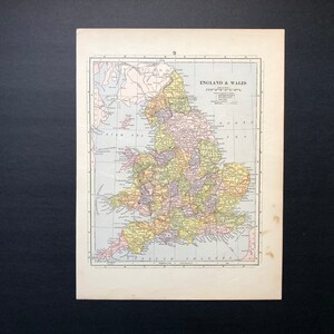 1887 england or scotland original antique map of the the world