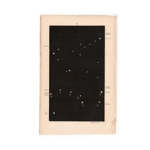 RARE ! c. Carte des étoiles de 1857 gravure • gravure ancienne originale • gravure d'astronomie • céleste • étoile polaire de la Grande Ourse de la Grande Ourse • étoiles