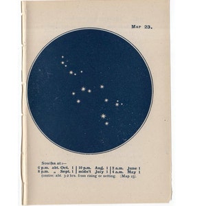 c. 1944 SAGITTARIUS  constellation star map lithograph - original vintage print - celestial astronomy chart of the stars - rare
