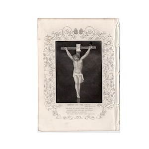 c 1851 JESUS CRUCIFIXION engraving • original antique print • Bible illustration • religious art • Christ on the Cross print • John 19:18