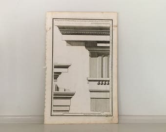 1757 ARCHITECTURE DETAILS classical styles of architecture original antique french building engraving - doric order