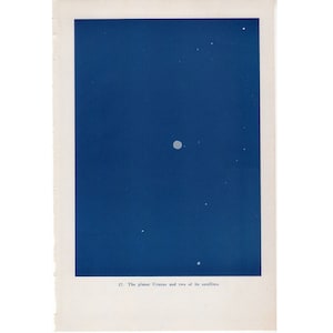 c. 1944 VINTAGE URANUS PLANET impresión - original vintage astronomy impresión - vía lechosa galaxia impresión - impresión de mapa estelar - litografía azul