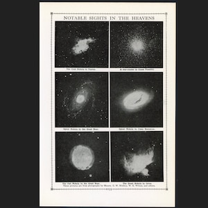 c. Lithographie HEAVENLY SIGHTS de 1940 • impression vintage originale • impression astronomie • impression étoiles • impression nébuleuse • impression céleste