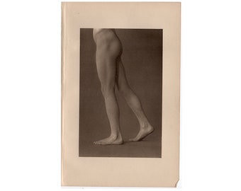 c. 1930 NUDES • MALE LEGS lithograph • original vintage prints • male nude • human anatomy • Nude model • life drawing