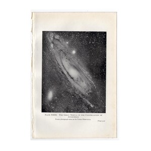 C. 1909 ANDROMEDA NEBEL - original antiker Druck - Lithographie vom Yerkes Observatoire - Astronomie - großer Nebel im Sternbild Andromeda