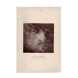 c.1900 MILKY WAY Lithographie • Antiker Originaldruck • Astronomie • Himmelsdruck • Milchstraßengalaxie in der Nähe von Messier 11 the Wild Duck Cluster