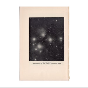 c. 1925 DIE PLEIADES-Lithographie • Original-Vintage-Druck • Astronomie-Druck • himmlisch • Sieben Schwestern • Sterne im Sternbild Stier