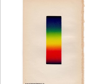 c. 1934 SOLAR SPECTRUM lithograph - original vintage engraving - rainbow print - celestial astronomy • suggested by Isaac Newton • pride