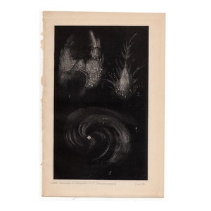 ca. 1888 SPIRAL NEBULA antik Druck • antike Astronomie Druck • Lord Rosse Spiralnebel Messier 51a • Whirlpool Nebel in Canes Venatici