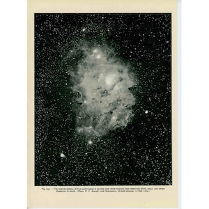 1959 NEBULA VINTAGE LITHOGRAPHie - original Vintage Druck - Astronomie Galaxie - Nebel M8 in Sagittarius