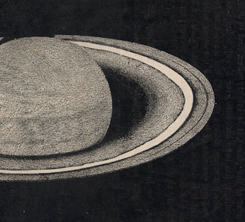 antique print SATURN PLANET PRINT c. 1884 original antique astronomy print celestial print Saturn print image 3