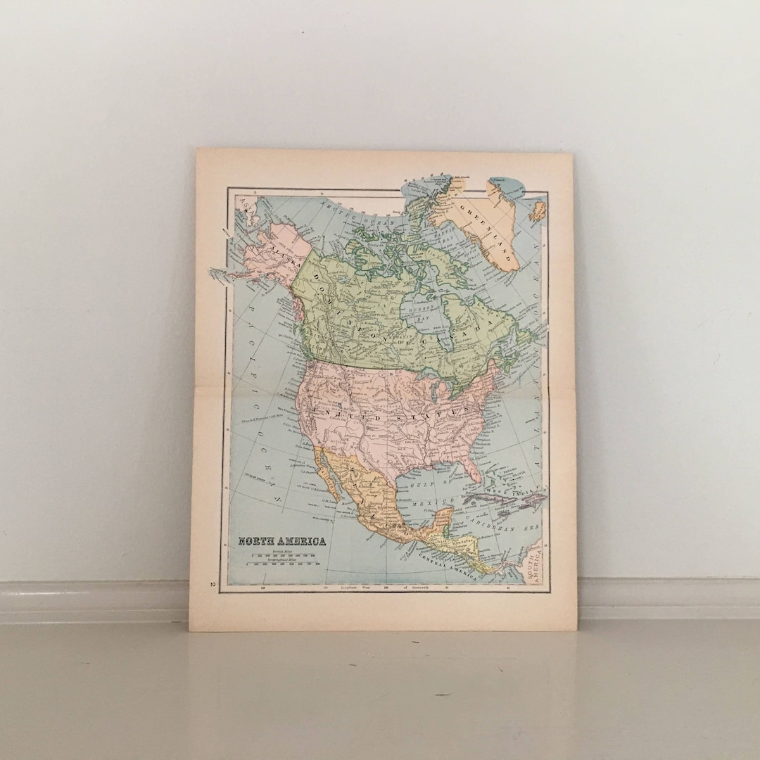 UNITED STATES Map C. 1893- Antique Lithograph - Map of the United ...