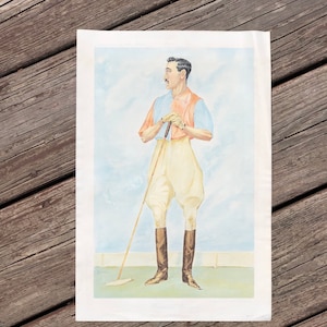 c. 1919 POLO PLAYER print • original antique print • caricature  of Riversdale Grenfell polo player print • polo print • sporting print