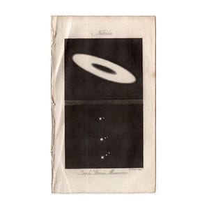 c. Impression nébuleuses et étoiles de 1826 • estampe ancienne originale • céleste • estampe d'astronomie • étoile triple en monocéros