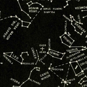 c.1977 MARCH STAR MAP celestial zodiac constellation print vintage astronomy print evening sky chart showing planets & asterisms image 4