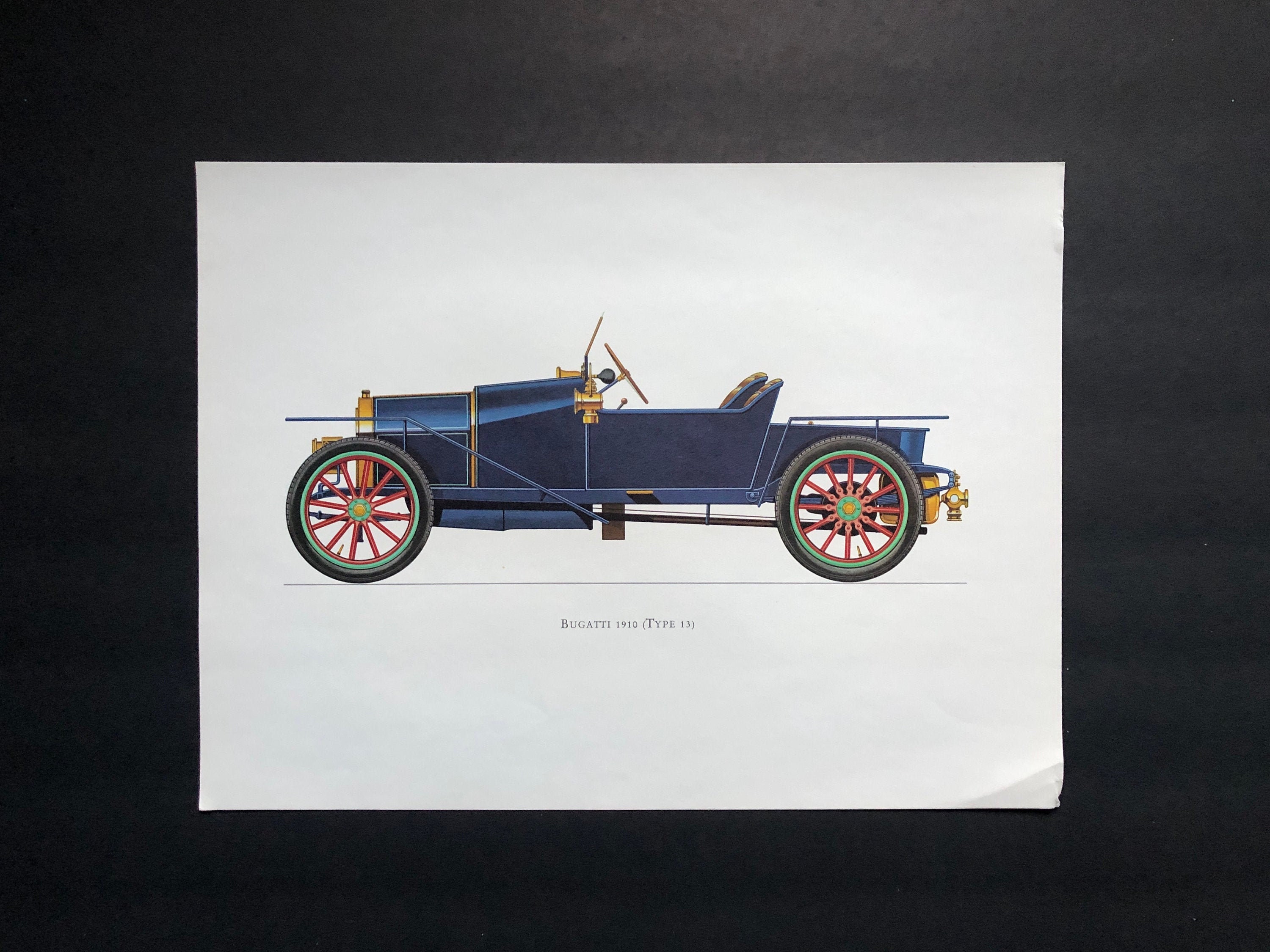 BUGATTI 1910 - Classic Car Print - Original Vintage Lithograph