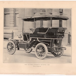 c. 1910 ANTIQUE CAR print • impresión de coche de turismo • impresión antigua original - impresión de automóvil • impresión de automóvil • los heno - apperson