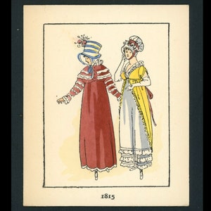 ¡diminuto! c. 1910 LITOGRAFÍA DE MODA DEL SIGLO 18 • grabado antiguo original • ilustración de moda • diseño de moda • moda histórica • rojo