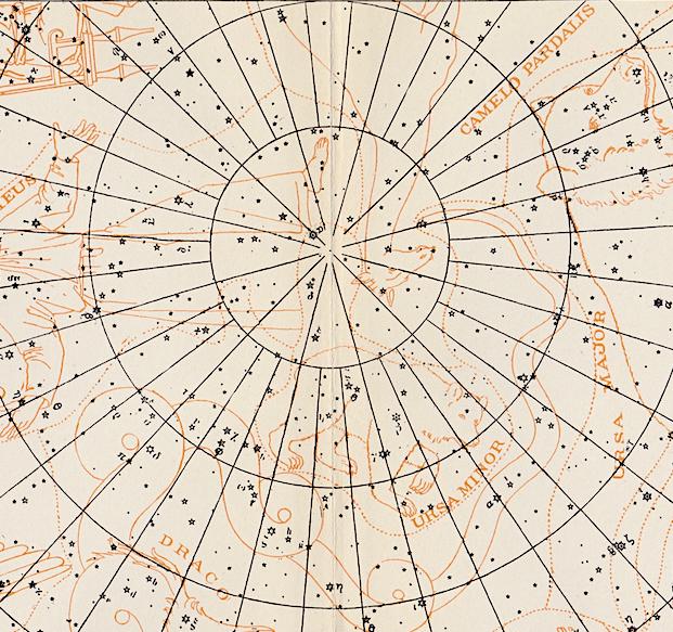 STAR CHART I C. 1908 • Original Antique Print • Celestial Constellation ...