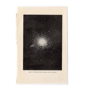 c. 1909 STAR CLUSTER-afdruk • originele antieke print • hemelse print • astronomieprint • in omega centari