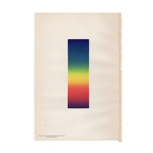 c. 1934 ZONNEPECTRUM-lithografie - originele vintage print - regenboogprint - hemelse astronomie • Isaac Newton • trots • 5,5 x 8,5"