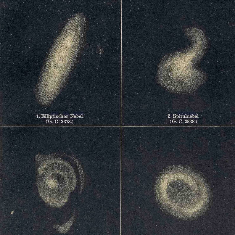 c. 1894 NEBULAE print original antique celestial print astronomy print nebula print star clusters print image 2