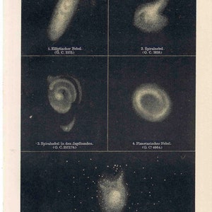 c. 1894 NEBULAE print original antique celestial print astronomy print nebula print star clusters print image 4