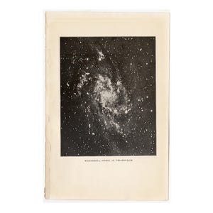 c. 1909 SPIRAL GALAXY TRIANGULUM print • original antique print • antique astronomy print • star print • celestial print • Messier 33, print