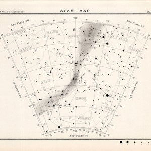 ca. 1892 STAR MAP 66 • original antik Druck • Astronomie Druck • himmlischen Druck • Konstellation Druck • Stern-Diagramm • himmlische Dekor