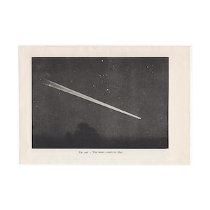 c. 1959 FAMOUS COMET lithograph - original vintage print - celestial • astronomy print • comet heat, comet tail • The Great Comet of 1843
