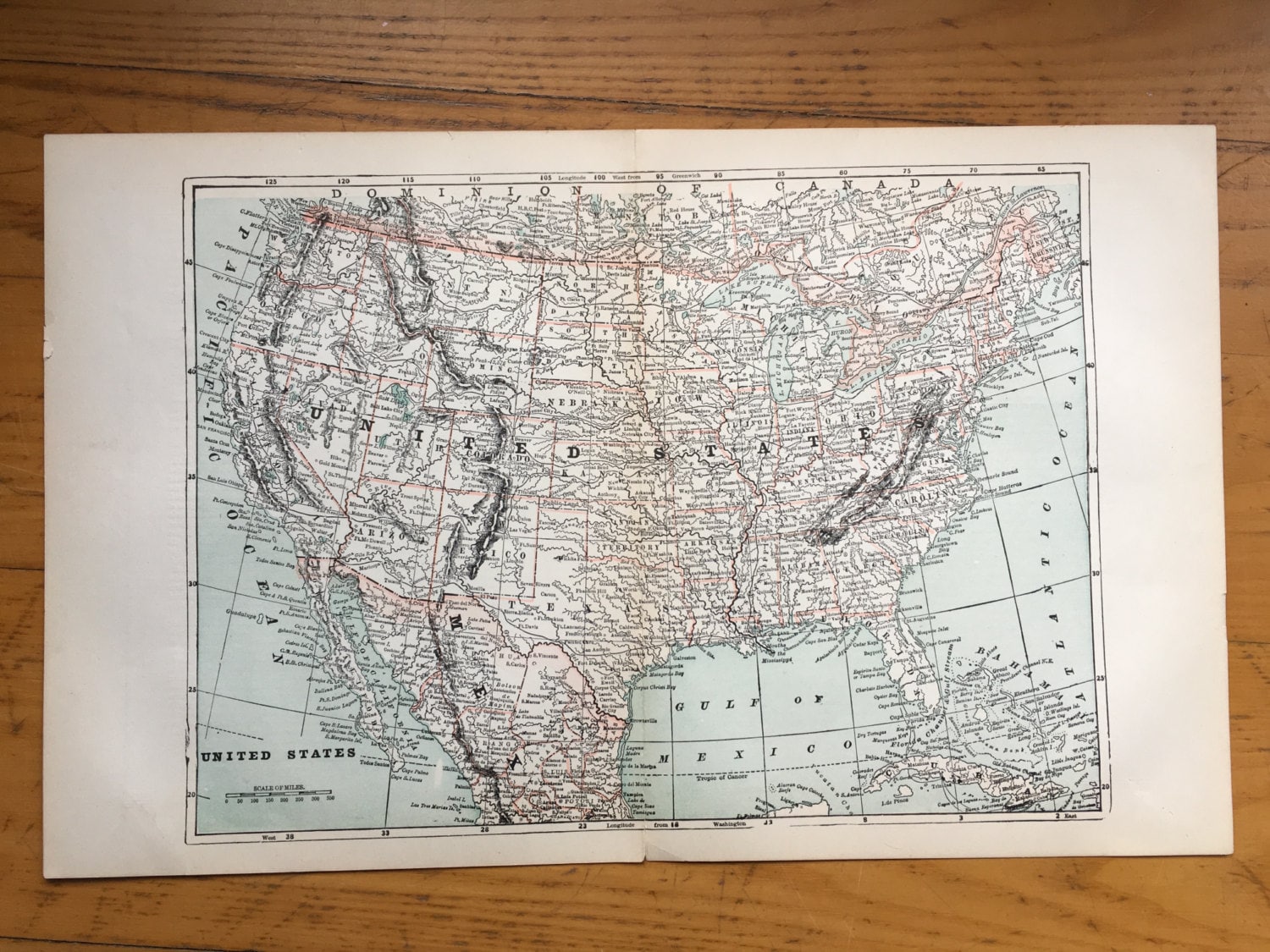 C. 1910 UNITED STATES of AMERICA Map - Original Antique Print - Maps of ...