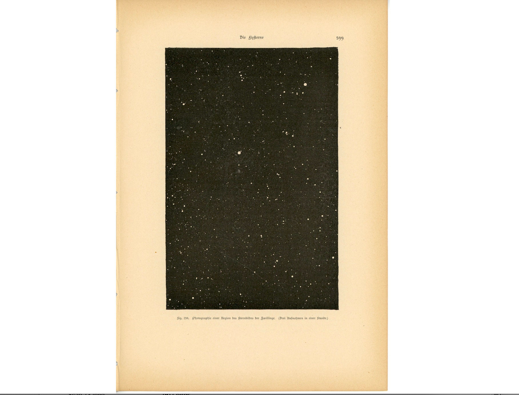 c. 1907 STARS IN GEMINI lithograph • original antique print • astronomy print • celestial print •  Gemini Constellation print • starry sky