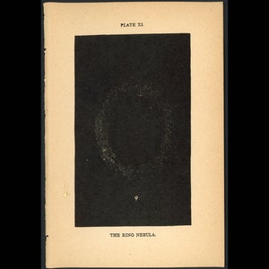 c. 1848 THE RING NEBULA engraving - original antique print • celestial • astronomy • Constellation print • Galaxy • Solar System •