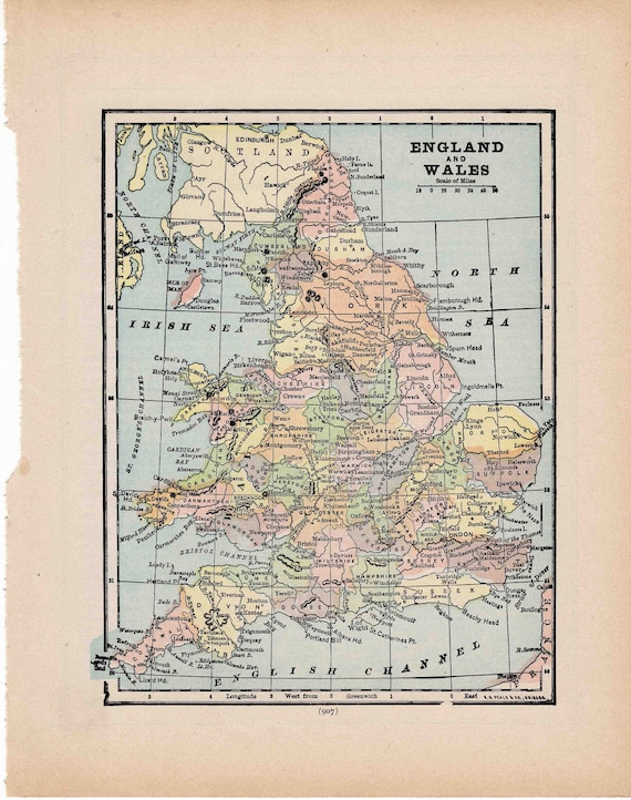 1910 年頃のイングランドとウェールズの地図 - オリジナルの 1910 年頃のイングランドとウェールズの地図 - オリジナルの