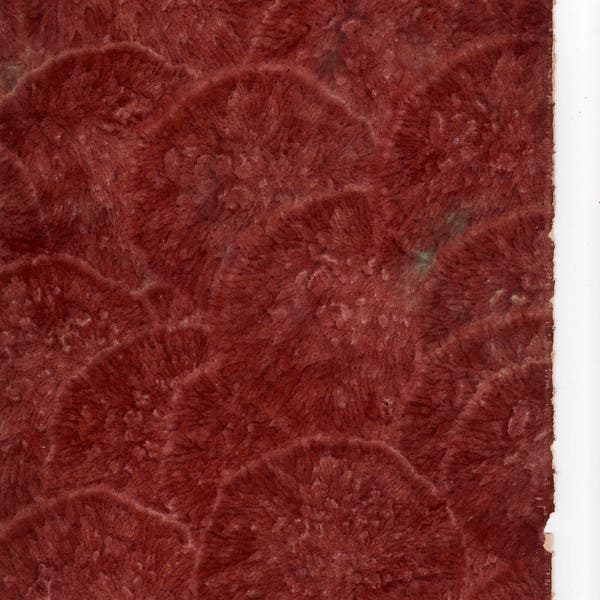 c. 1900 MARBLED PAPER • ANTIQUE • hand made marbled end papers - original antique decorative end papers • maroon blood colored