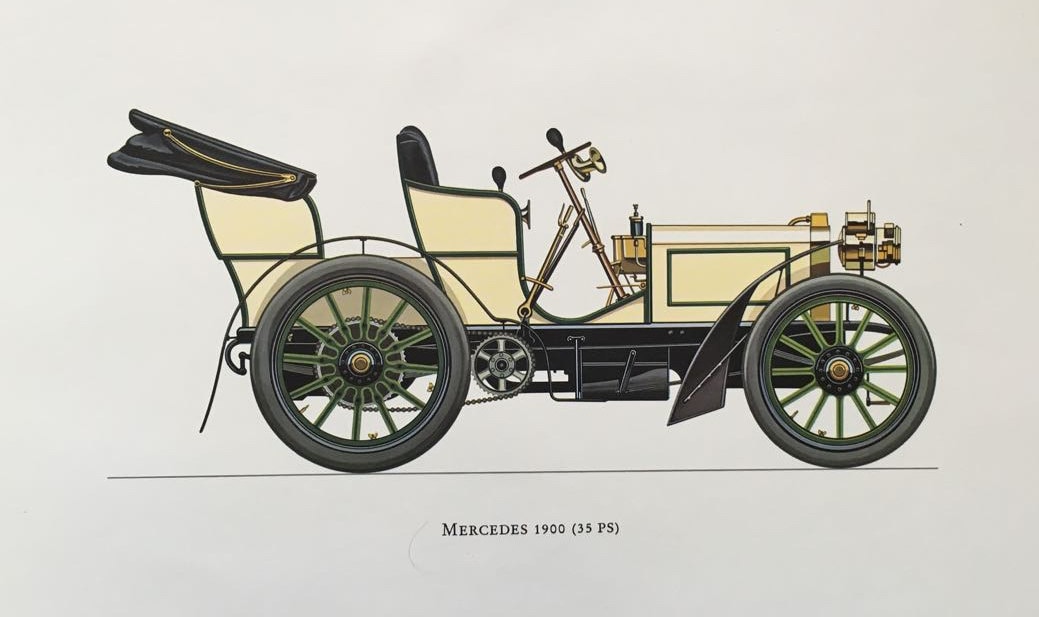 MERCEDES 1900 - Classic Car Print - Original Vintage Lithograph