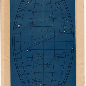 c. 1946 astronomy star map original vintage celestial print map 3 image 5