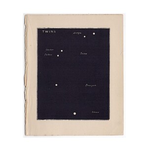 ¡Pequeño! c. 1900 GÉMINIS LOS GEMELOS litografía • impresión antigua original • impresión astronómica • mapa estelar • impresión celeste azul • impresión de constelaciones