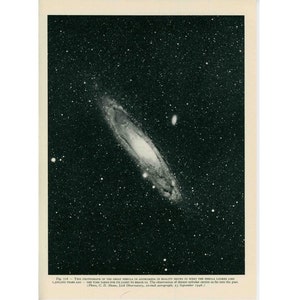 H. 1959 ANDROMEDA NEBEL Lithographie • großer Sternnebel im Sternbild Andromeda • Astronomie Print • Galaxie Print