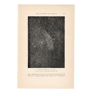 H. 1900 CALIFORNIA NEBULA Lithographie • Galaxie Druck • Galaxie Druck • Sternen Druck • Nebel NGC 1499 • Nebel Lithographie